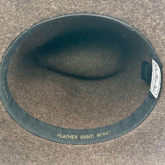 One Fresh Hat Feather Boho 100% Wool Felt One Size Penny Lane Bohemian Festival - Picture 5 of 7